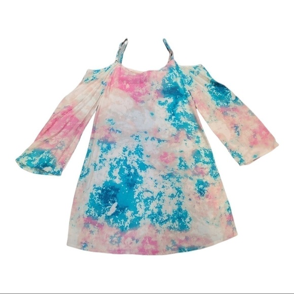 LOVE Fire Cold Shoulder Tie Dye Dress Size S - Picture 1 of 2
